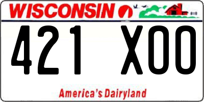 WI license plate 421XOO