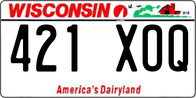 WI license plate 421XOQ