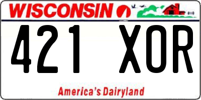 WI license plate 421XOR