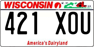WI license plate 421XOU