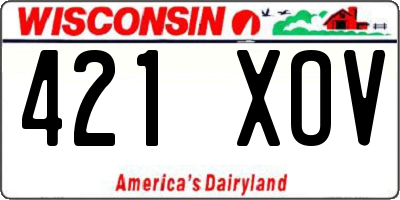 WI license plate 421XOV