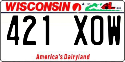 WI license plate 421XOW