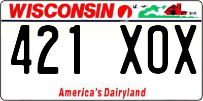 WI license plate 421XOX