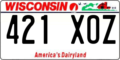 WI license plate 421XOZ