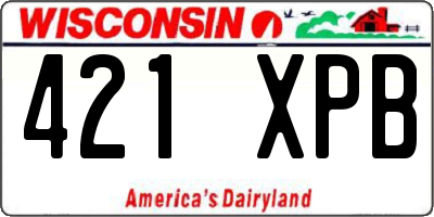 WI license plate 421XPB