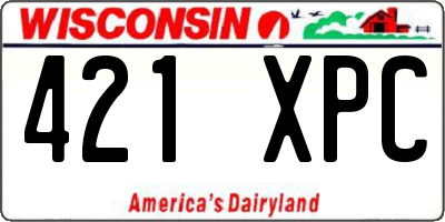 WI license plate 421XPC