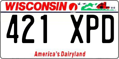 WI license plate 421XPD
