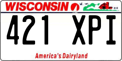 WI license plate 421XPI