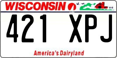 WI license plate 421XPJ