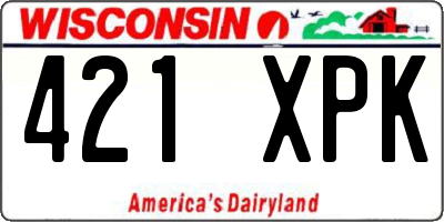 WI license plate 421XPK