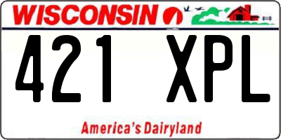 WI license plate 421XPL