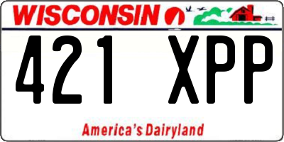 WI license plate 421XPP