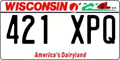 WI license plate 421XPQ