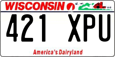 WI license plate 421XPU