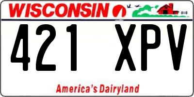WI license plate 421XPV