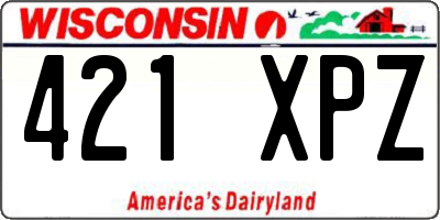 WI license plate 421XPZ