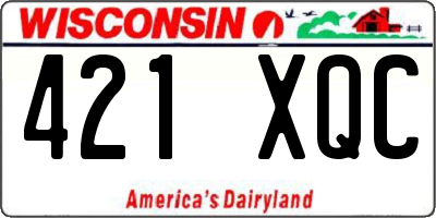 WI license plate 421XQC