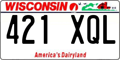 WI license plate 421XQL