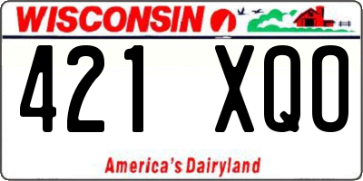 WI license plate 421XQO