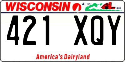 WI license plate 421XQY
