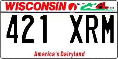 WI license plate 421XRM