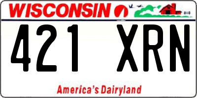 WI license plate 421XRN