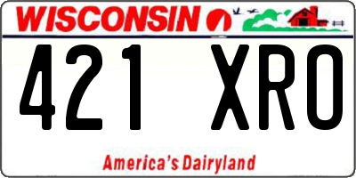 WI license plate 421XRO
