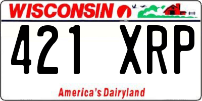 WI license plate 421XRP