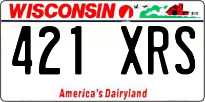 WI license plate 421XRS