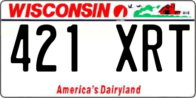 WI license plate 421XRT