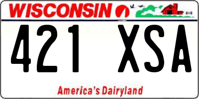 WI license plate 421XSA