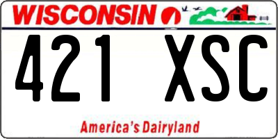 WI license plate 421XSC