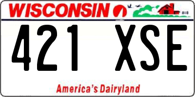 WI license plate 421XSE