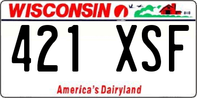 WI license plate 421XSF