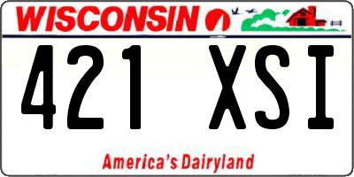 WI license plate 421XSI