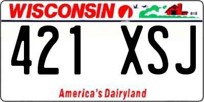 WI license plate 421XSJ