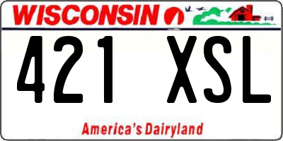 WI license plate 421XSL