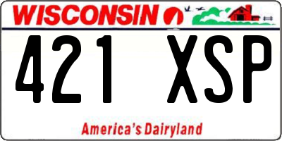 WI license plate 421XSP