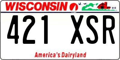 WI license plate 421XSR