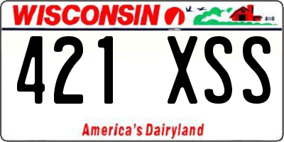 WI license plate 421XSS