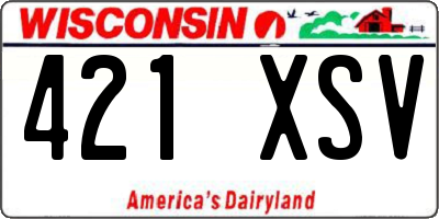 WI license plate 421XSV