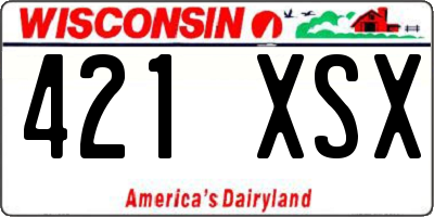 WI license plate 421XSX
