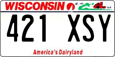 WI license plate 421XSY