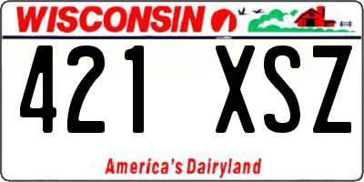 WI license plate 421XSZ