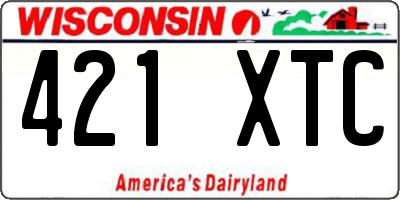 WI license plate 421XTC
