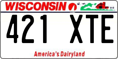 WI license plate 421XTE