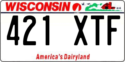 WI license plate 421XTF