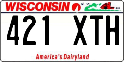 WI license plate 421XTH