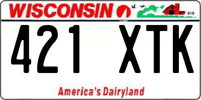 WI license plate 421XTK
