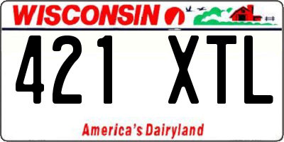 WI license plate 421XTL